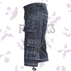 Dark Edge Gothic Cargo Men Shorts With Multiple Pockets