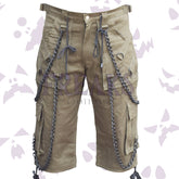 Khaki Cargo Chains Shorts For Men's