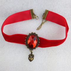 YiYaoFa Handmade Red Ribbon Choker Necklace & Pendant Women Accessories Gothic Jewelry Statement Necklace Party Jewelry DD-31