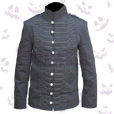 Military Drummer Band Laces Gothic Jacket with a high collar and military-inspired details