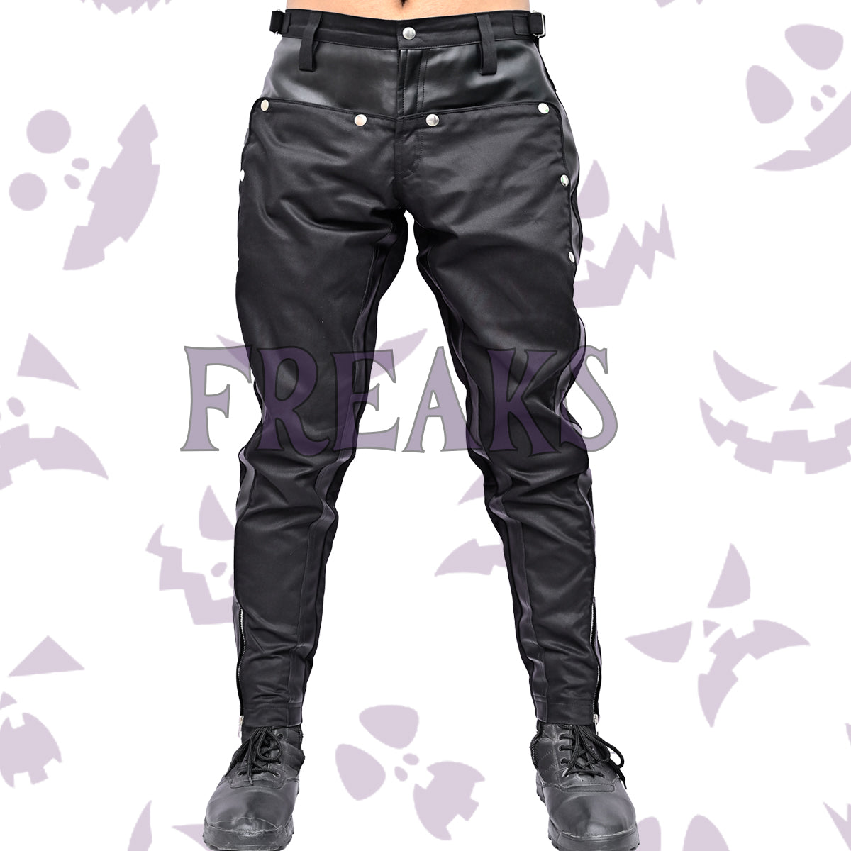 Men Gothic Black Pants Slim Fit