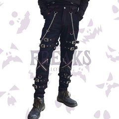 Men Gothic Straps Pant with multiple zipper detailing