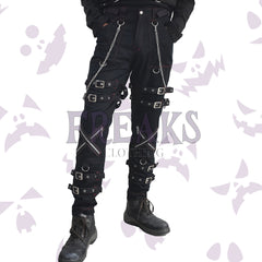 Gothic Straps Pant: Punk Rock Chains Pant for men