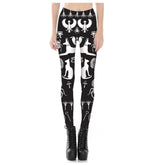 Ouija Wild Egyptian Cat Leggings 3D Printed Mid Waist Gothic Legging