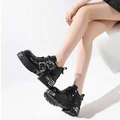 Unisex Punk Rock Skull Retro Leather Shoes