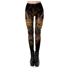 Sexy Steampunk Leggings 3D Sublimated Vintage Gears Trouser