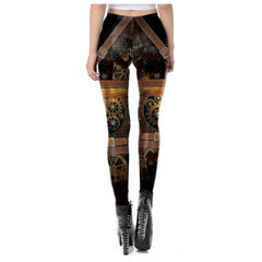 Sexy Steampunk Leggings 3D Sublimated Vintage Gears Trouser