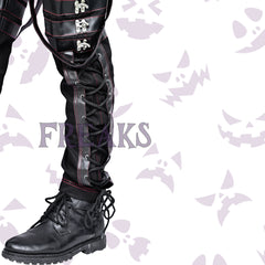 Shadow Boss Gothic Pants for men with lace hem and leather straps