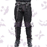 Shadow Boss Gothic Pants for men with lace hem and faux leather straps