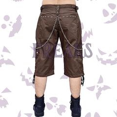Back of urban cargo chain shorts for men with cargo pockets