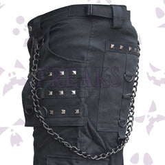 Metal Edge Gothic Cargo Shorts with Studs