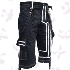 Cybergoth men's Shorts with buckles and contrast stitching