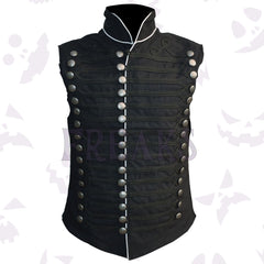 Dark Knight Victorian Laces Vest with high collar and silver buttons