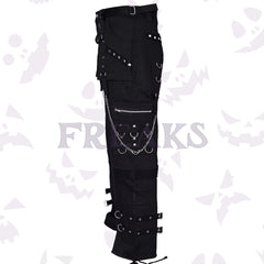 Freaks Women High Waist Studs Gothic Pant