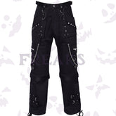 Freaks Women High Waist Studs Gothic Pant with chains