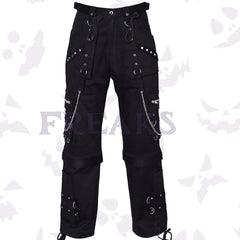 Freaks Women High Waist Studs Gothic Pant with chains