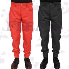 Men's gothic slim fit pants in black and red