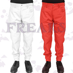 Men's gothic slim fit pants in red and white
