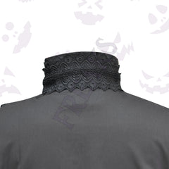 Steampunk gentleman's black shirt collar