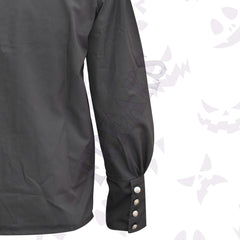 Steampunk gentleman's black long-sleeve shirt