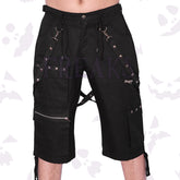 metal edge gothic shorts with studs front view