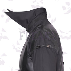 Men's alternative warrior coat with noir raven inspire collar