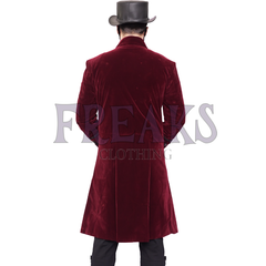red velvet wedding coat for men