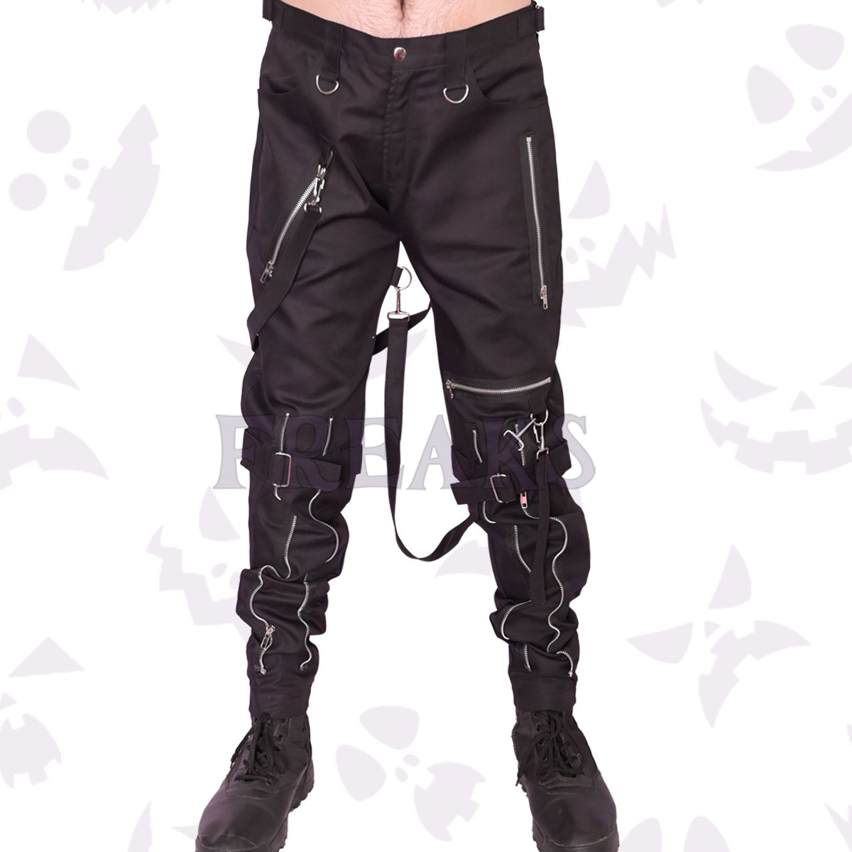 Punk Zipper Pants for men – gothic industrial style