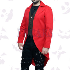 Red Steampunk Tailcoat Black Vest