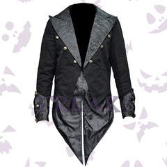 shadow Duster Steampunk Tailcoat with ornate brocade lapels, antique buttons