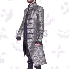 Silver Brocade Steampunk Coat