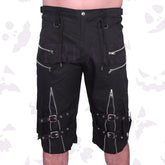 Urban Black Utility Shorts Gothic cargo style with multiple zippers