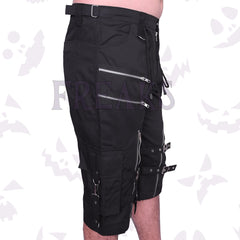 Black Utility gothic cargo Shorts