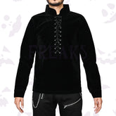 Vampires Blacks Velvet Shirt with lace up detailing