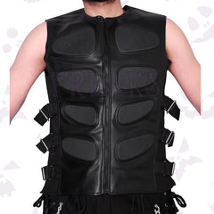 Men's tactical alternative vest: black, sleeveless, with a full zip and side straps