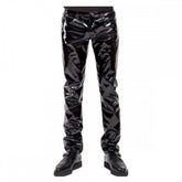Vinyl PVC Punk Rocker Shine Pant –men’s skin fit wetlook pants with glossy shine for punk or gothic look