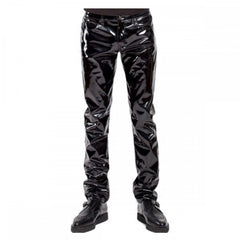Vinyl PVC Punk Rocker Shine Pant – men’s skin fit wetlook pants with glossy shine for punk or gothic clubwear.”