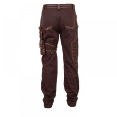 Brown Steampunk Cosplay Dress Pant Mens | Detachable Pocket Trouser