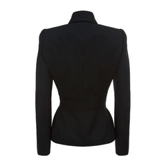 Elegant Military Style Goth Wool Coat Women