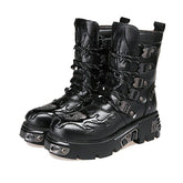 Punk Mens Motorcycle Leather Boots