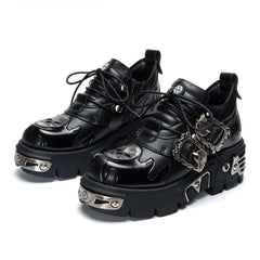 Unisex Punk Rock Skull Retro Leather Shoes