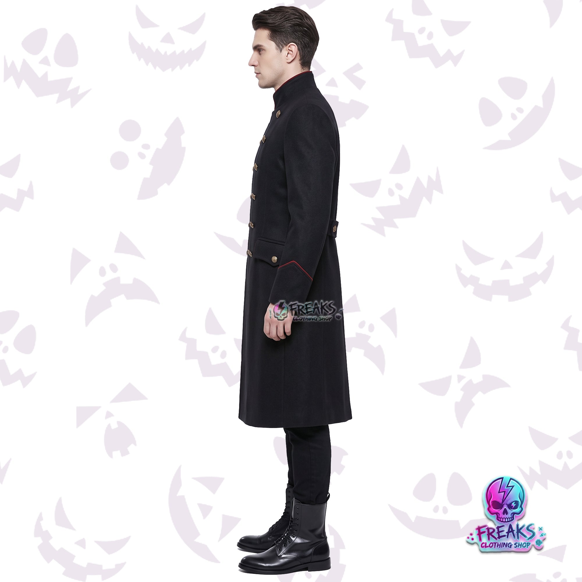 Gothic Victorian Military Officer Trench Coat