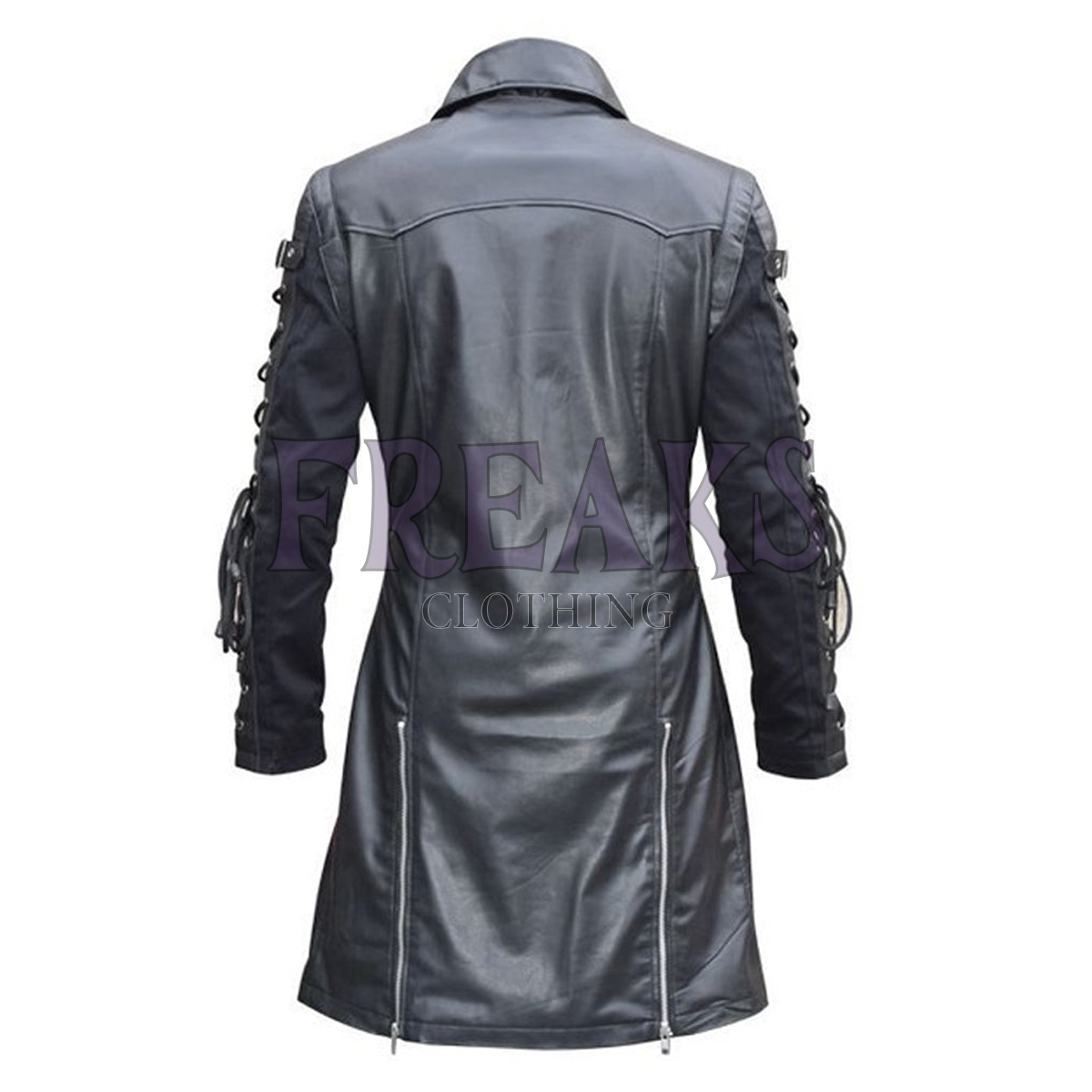 Goth Banned Freaks Black Pu Leather Punk Jacket Men