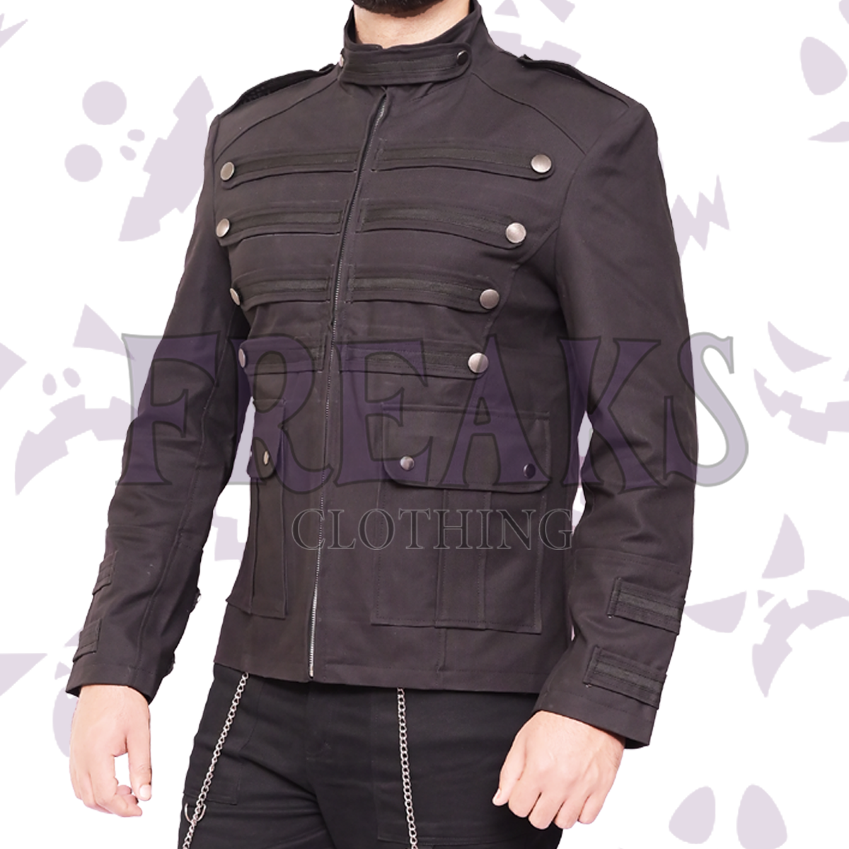 Gothic Band Military Jacket - Military Inspired Men's Jacket