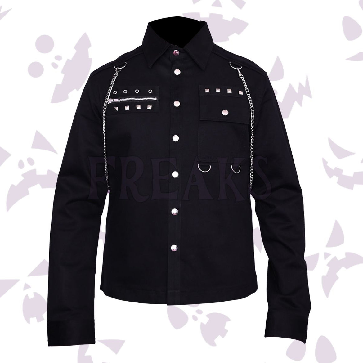 goth dress shirts Men's Gothic Stand Collar Floral Embroidered Shirt Punk Design