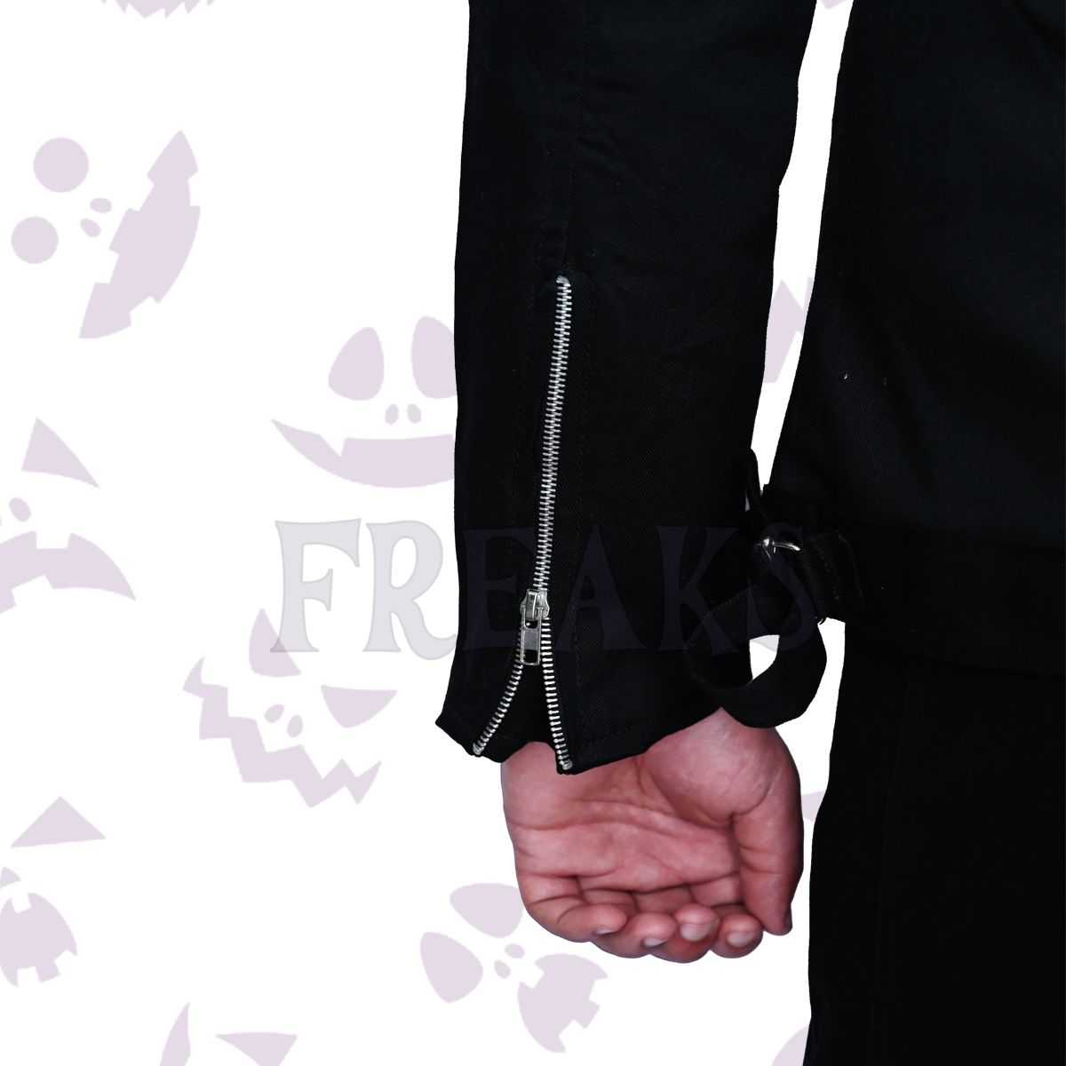 Slim Fit Biker Goth Black Jacket | Punk Rock Zipper Jacket