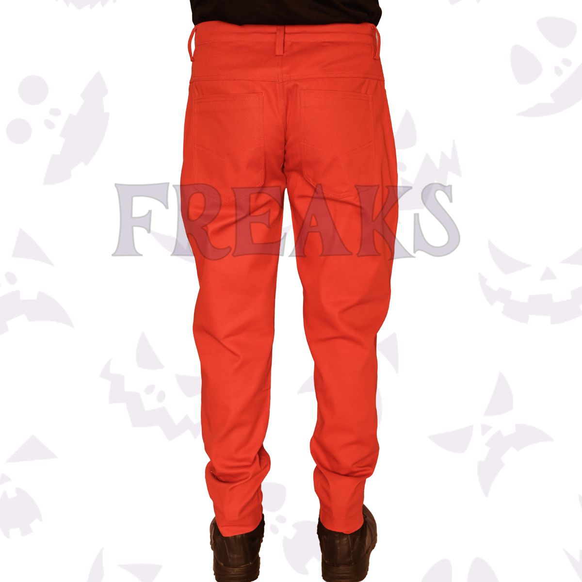 Back view of men's red gothic slim fit pants